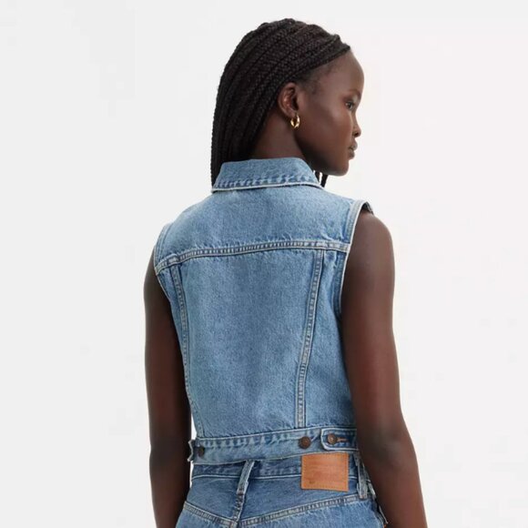 Levi's Blue Denim Vest with Button Front - Picture 3 of 5